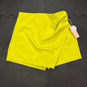 Bright Yellow Womens Wrap-Style Skort By Slashe S